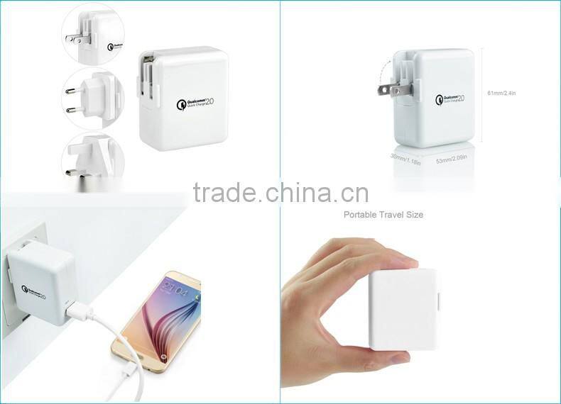 single port 12W quick charge2.0 3.0 turbo charger for mobile phone