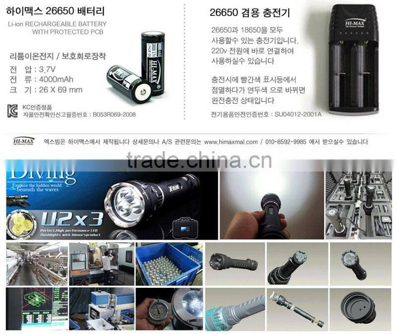 High Quality 3000 Lumen Magnetic Scuba Diving Powerful Led Flashlight