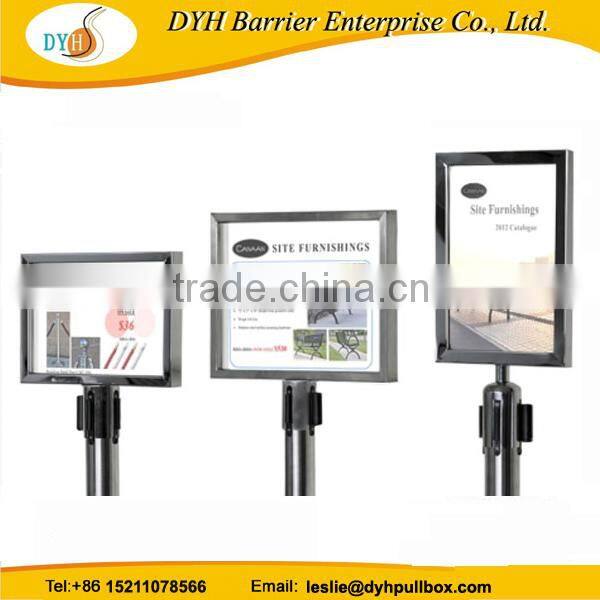 steel sign top for queue pole vertical sign board exhibition display barrier