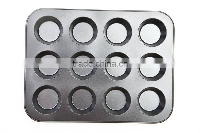 FDA/LFGB Good Quality Easy Clean Baking Cake Pan 12 Holes Non-Stick Cake Pan