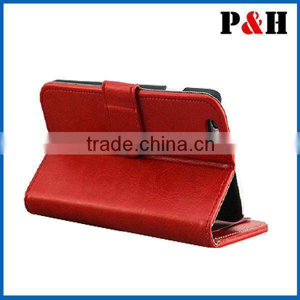 Wallet leather mobile phone case for iphone 6 plus with credit card slot phone leather case