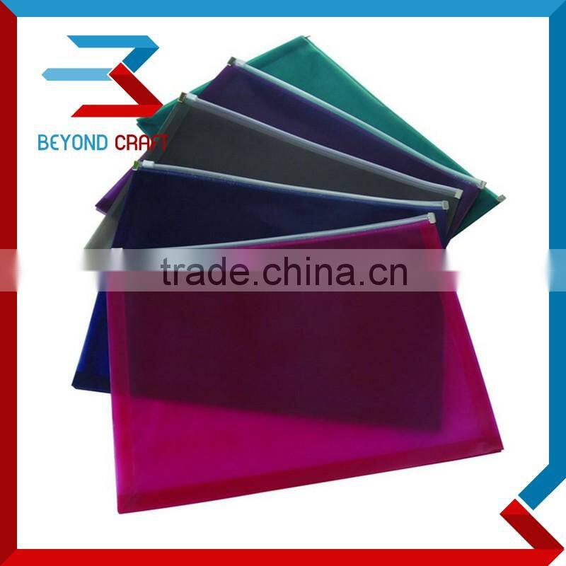 A5 size clear plastic PP PVC document file bag with zip lock
