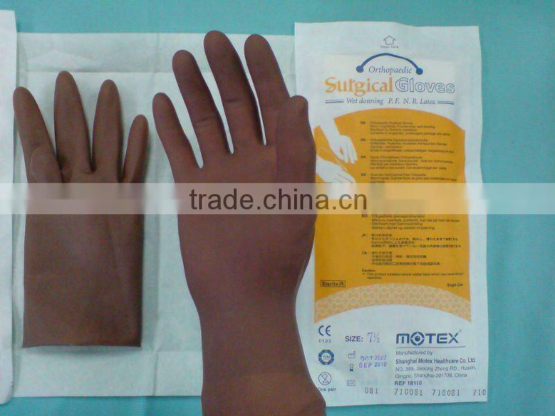 Motex Long and Thick Orthopaedic Powder Free Orthopaedic Surgical Gloves with CE and FDA certificate