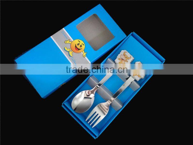 Newly design with miror polish cartoon cutlery set