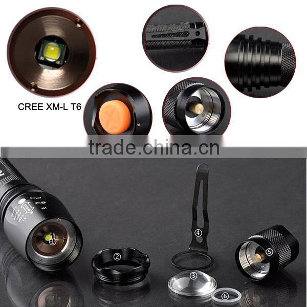 Hot Sale V2-858 18650 battery rechargeable long distance torch xm-l T6 led waterproof battery operated lights