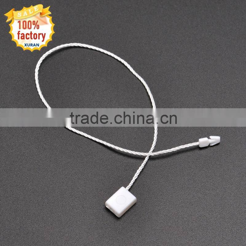 clothing plastic string seal tag&square desgin plastic seal tags with single hook