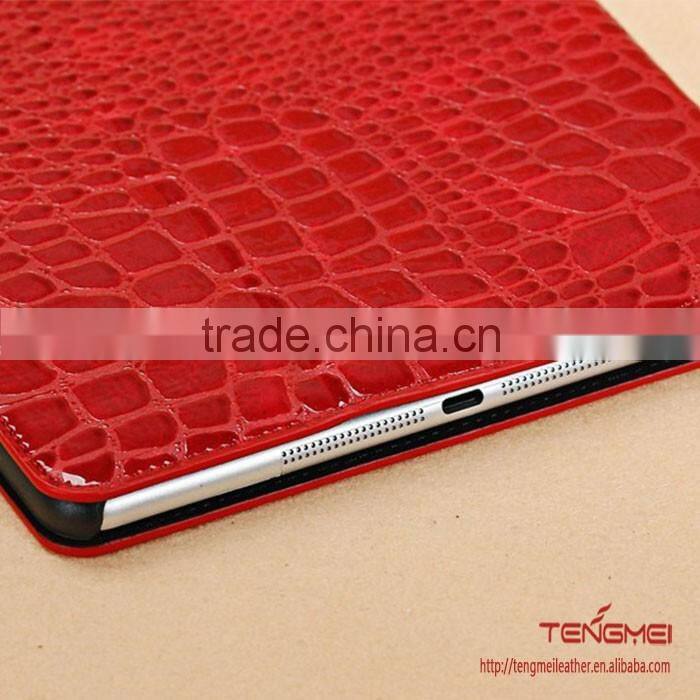 crocodile grain leather for ipad air 2 case thin stand cover for ipad air