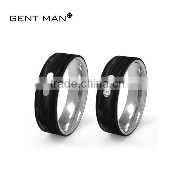 china jewelry gold solid carbon fiber couple ring 925 silver wedding bands wedding rings set for couples