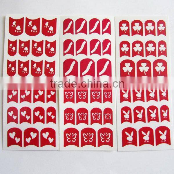 Wholesale DIY reusable hearts nail art stencil hollow out nail designed template