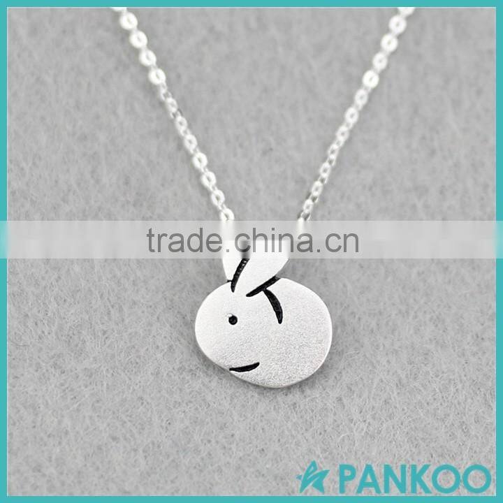 New Design 925 Sterling Silver Chain Necklace Small Lovely Cute Rabbit Animal Pendant Necklace S925 Jewelry