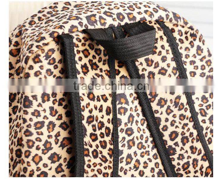 New Fashion Women Backpacks Lovely Beard Vintage Leopard Bag European and American Style PU Leather Backpacks