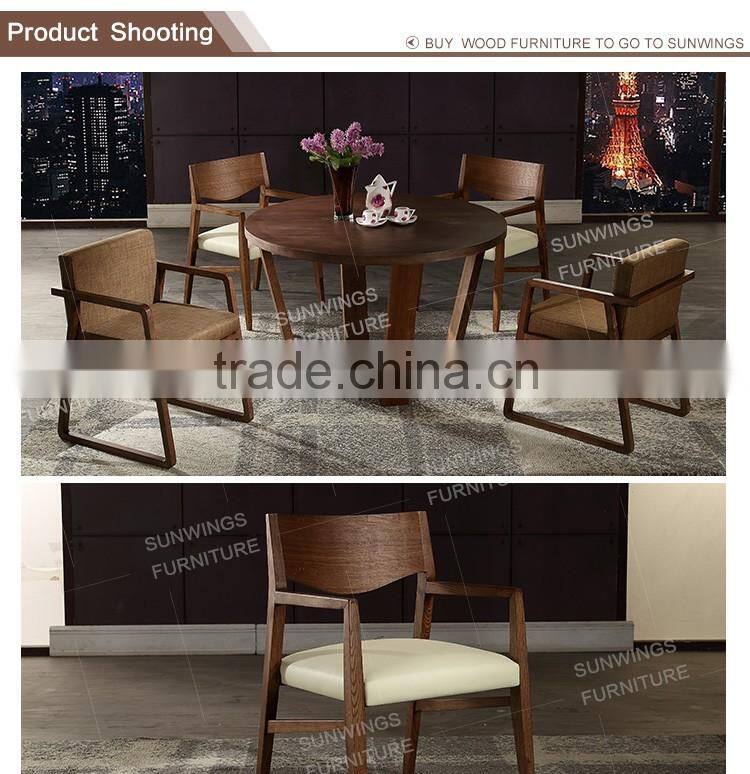 Factory price popular wood and pu chair with table and chair for set
