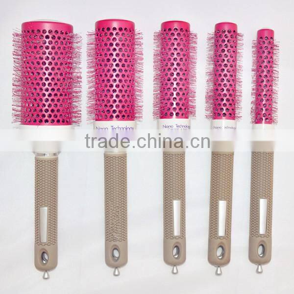 2014 new hot ceramic hair brush,nano tachnology ionic hair brushes