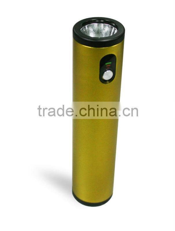 cheap rechargeable mini led torch power bank With LED Flashlight Function