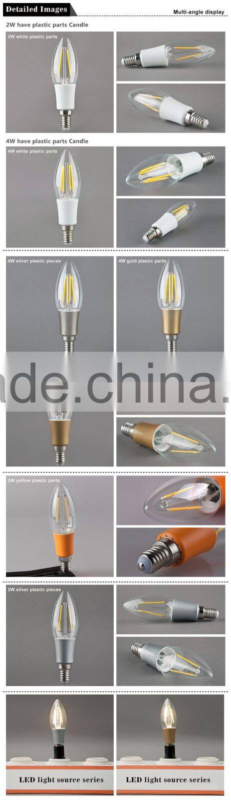 Haining Mingshuai Vintage led filament bulb C35 with plastic light source 2W E14
