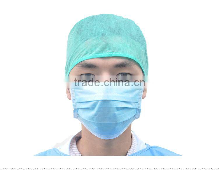 Disposable non woven surgical cap with tie on use for hospital