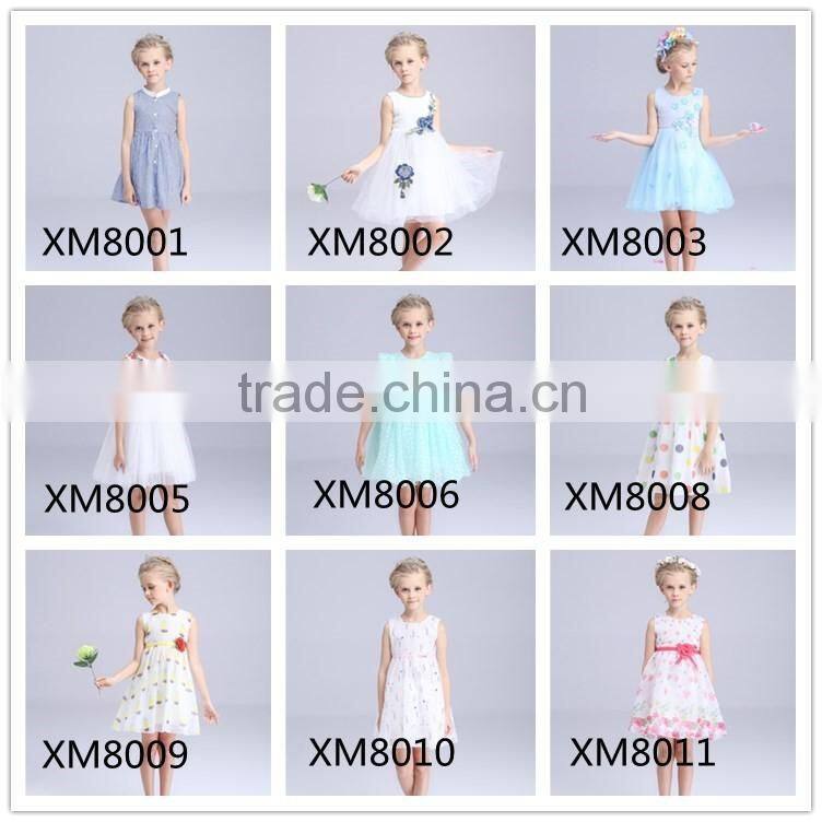 2016 new arrival flower stripe girls frock patterns