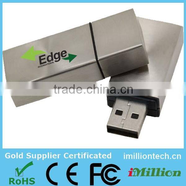Bulk color metal flash usb drive,mini rectangle Silver usb dongle factory Wholesale