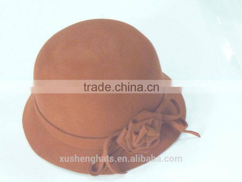 white wool felt hat with ears for girls