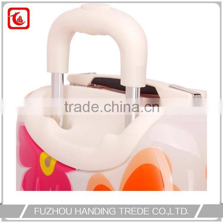 4 wheel flower print trolley suitcase , bright color travel luggage