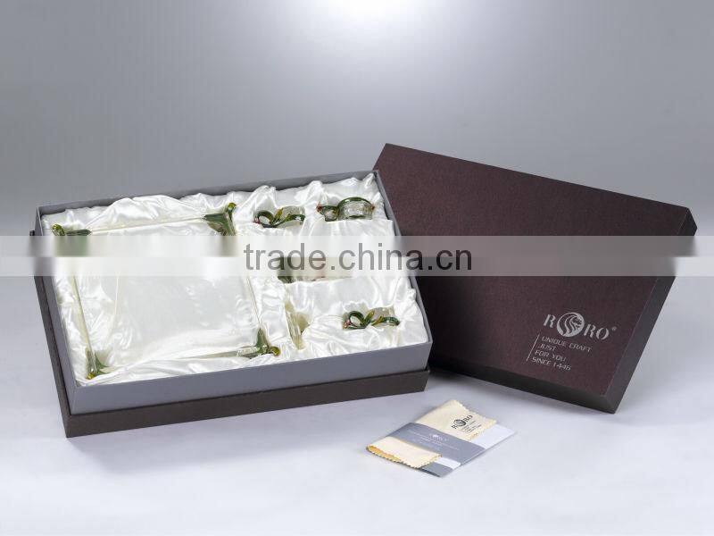 RORO Chanson orchid enamel crystal glass tea set for home decoration