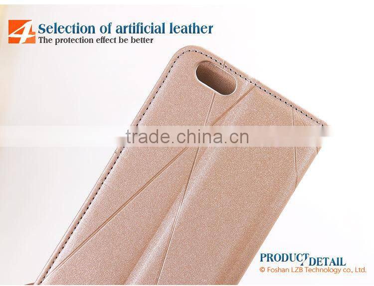 LZB Wholesale custom leather cell phone cases for iphone 5s flip cover with stand