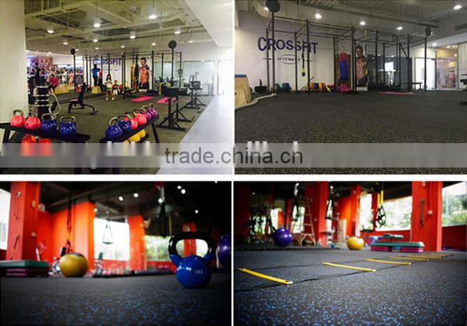 Qingdao 7king good quality anti slip and anti fatigue interlock treadmill usage rubber tile