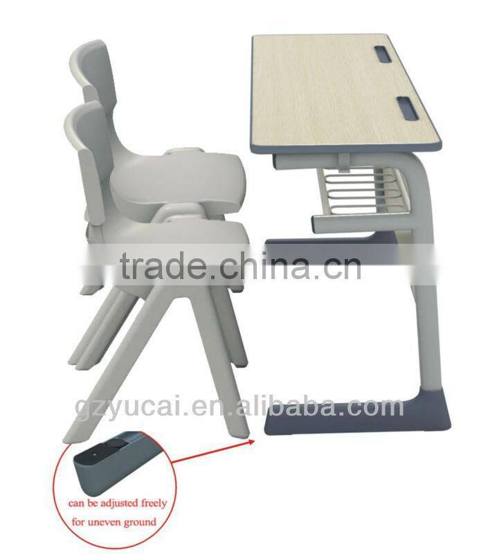 Double school desk and chairs