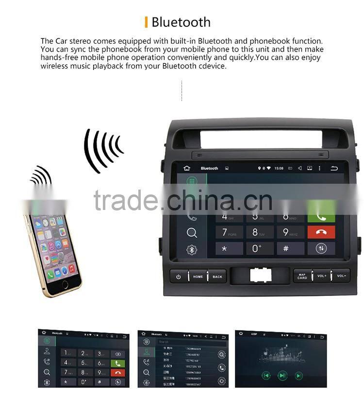 Great Quad Core Pure android 5.1.1 Car GPS for Toyota Land Cruiser 200 with Capacitive screen 1.6G CPU 1G RAM Radio audio player