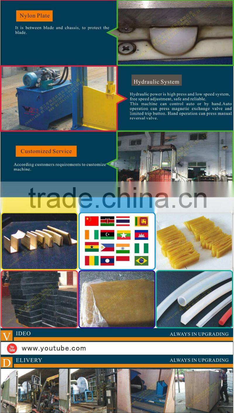 Good price automatic Rubber Sheeting Cutter vertical hydraulic rubber bale cutter