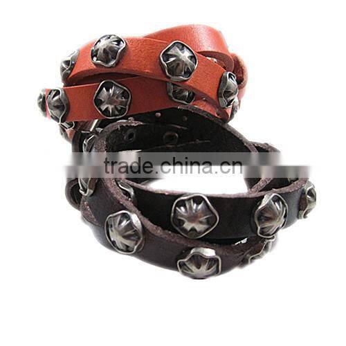 Boshiho charm magnetic leather bracelet