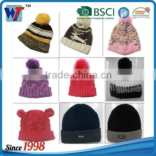 Colorful Slouch Solid Color Crochet Beanies Knitted Hat for Lovely Girls