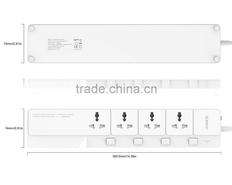Universal Power Extension Cord with USB charger