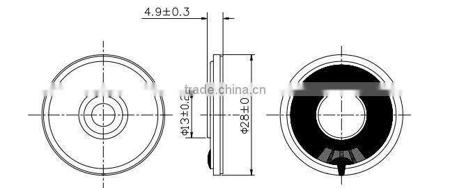High performance small 8ohm 28mm speaker for toys