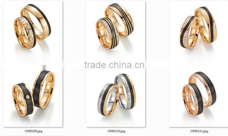 His and Her Matching Simple Eternal Wedding Band Stainless Steel Couples Jewelry Titanium couples wedding Ring Set