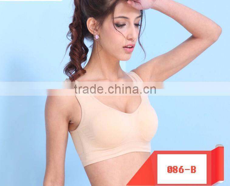 Summer Style Women Stretch Athletic Vest Gym Fitness Sports Bra No Rims Full Cup Padded Bras Colorful Plus Size Tops