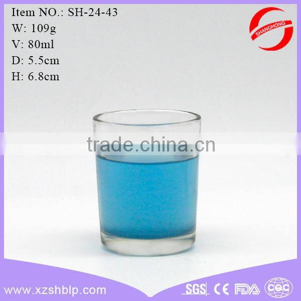 factory price clear 80ml glass water bottle glass cup with high quality