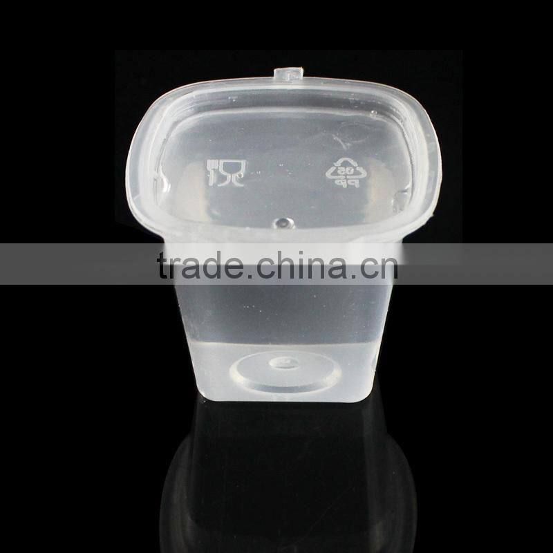 Plastic sauce container square clear cup with lid