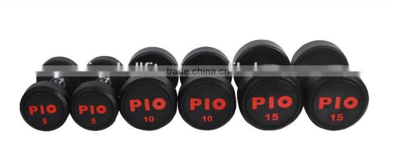 round fixed rubber Dumbbell with colorful logo