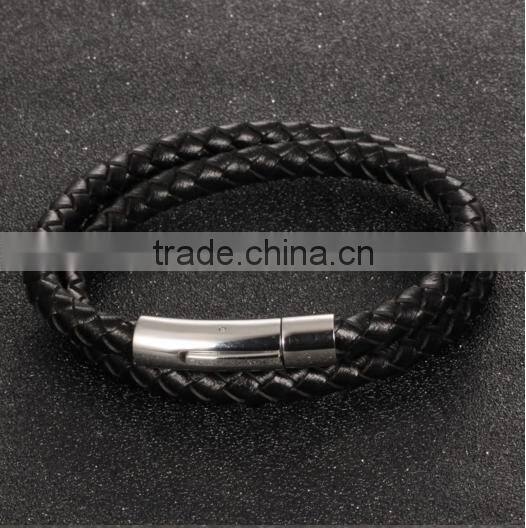 Best Selling Christmas Gifts 2016 Wrap genuine leather Bracelet men