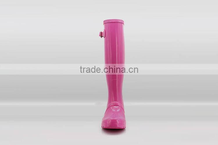 High quality Customised designs 100% Natural Rubber wedge heel rain boots