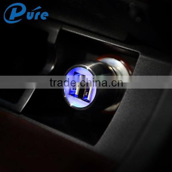 Factory Sale Car Charger Newest Design FCC CE RoHS Certified with Patent Quick Charge Car Charger Dual USB Phone Charger