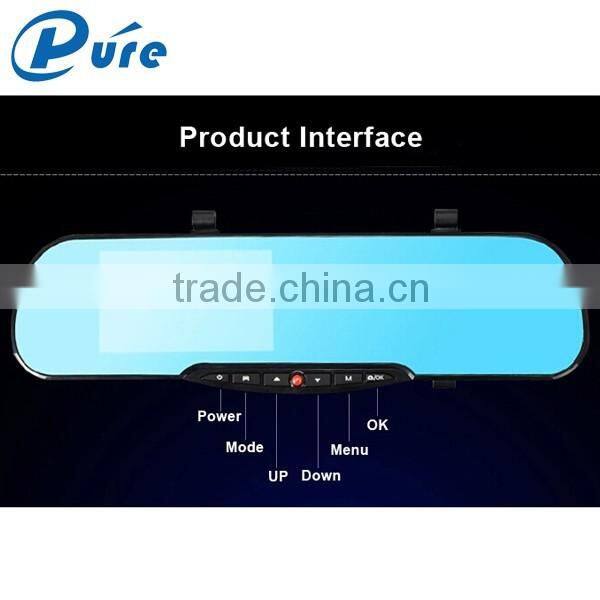 Hot Selling Black Box Car Video Recorder Rearview Car DVR 4.3 Inch Dual Lens FHD Mp4 Vehicle Recorder