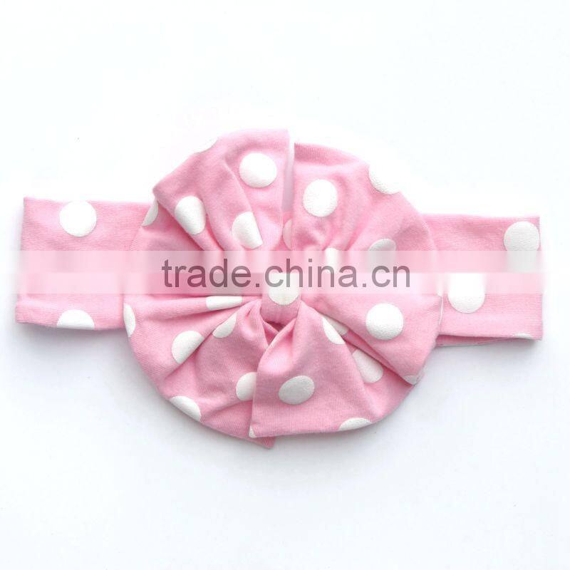 Kapu art & craft firm wholesale top big bow headband boutique elastic leopard hairband for baby girls