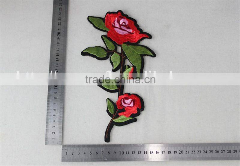 good looking 15*24cm embroidery rose patches leather patch snapback for sale