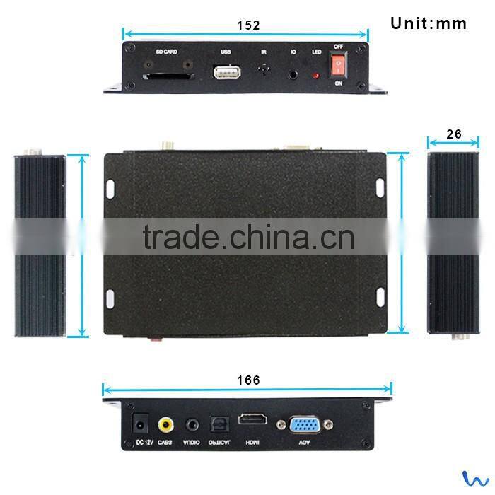1920*1080p automatically identify signal output mode video advertising media player