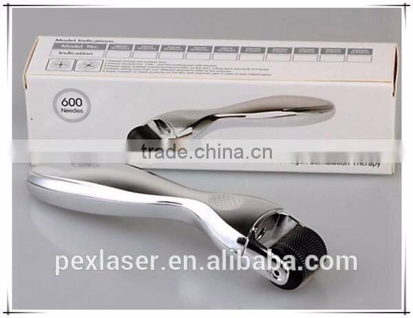 1.0mm 600 pins dermaroller with silver handle for skin care