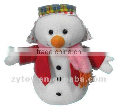 trendy sitting plush doll stuffed LED light snowman toy for Christmas and valentine's day
