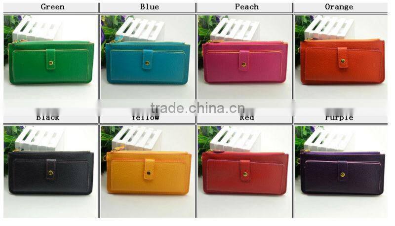 New Fashion Soft PU Leather Lady Card Coin Wallet Purse Colorful Clutch Handbag With Very Low Price