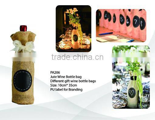 Jute wine bottle bags